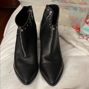 Black Leather Ankle Boots